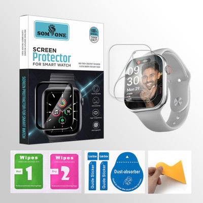 SOMTONE Front and Back Screen Guard for CrossBeats Nexus 2.1 inch Smartwatch 2 PROTECTOR + 2 WIPES + 2 DUST REMOVAL STICKER + 1 WIPER(Pack of 2)