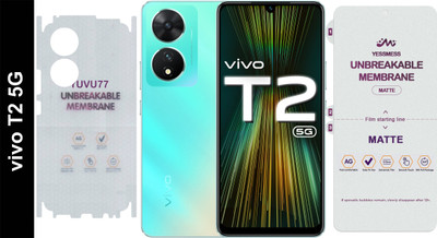 YessMess Front and Back Screen Guard for Vivo T2 5G(Pack of 2)