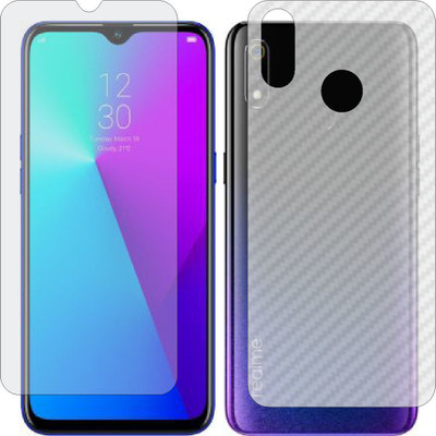 ZINGTEL Front and Back Screen Guard for REALME 3 MT 6771 (Front Matte Finish & Back 3d Carbon Fiber)(Pack of 2)