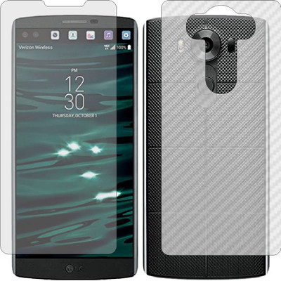 MOBART Front and Back Screen Guard for LG V10 (Front Matte Finish & Back 3d Carbon Fiber)(Pack of 2)