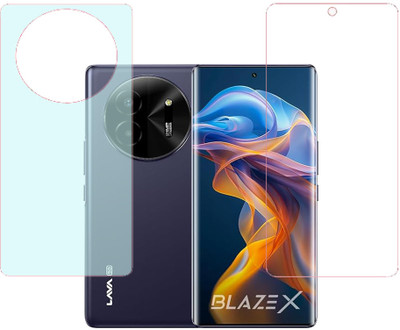 SPRITZEN Front and Back Screen Guard for Lava Blaze X 5G, Front Clear Back Matte(Pack of 2)