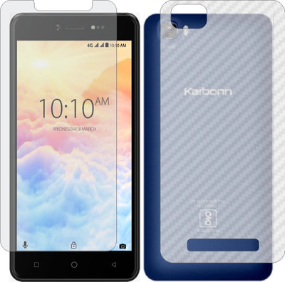 ZINGTEL Front and Back Screen Guard for KARBONN AURA POWER 4G (Front Matte Finish & Back 3d Carbon Fiber)(Pack of 2)