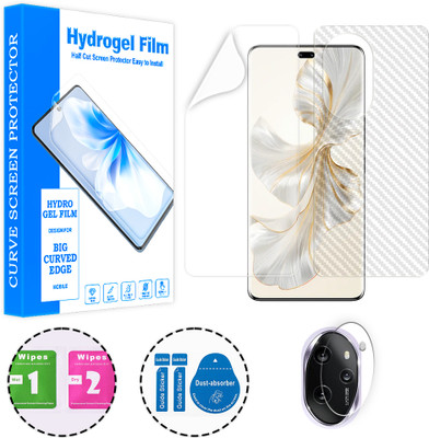 SOMTONE Front and Back Screen Guard for Honor 100 Pro (1 HYDROGEL SCREEN PROTECTOR WITH 1 CARBON FIBER SKIN AND 1 CAMERA LENS PROTECTOR)(Pack of 1)