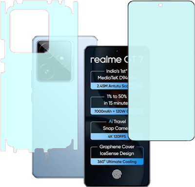 VAYUVAULT Front and Back Screen Guard for realme Gt 7, Matte glass, Back Screen Guard Matte finish, Back Screen Guard With Side(Pack of 2)