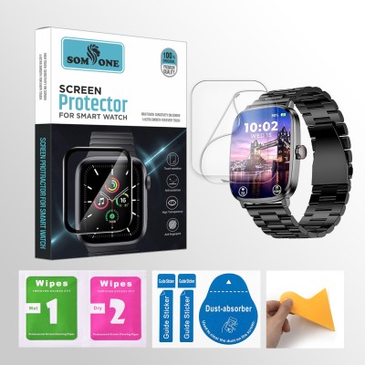 SOMTONE Front and Back Screen Guard for beatXP Unbound Era 2.01 inch Smartwatch 2 PROTECTOR + 2 WIPES + 2 DUST REMOVAL STICKER + 1 WIPER(Pack of 2)