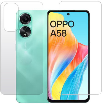 KMPERED Front and Back Tempered Glass for Oppo A58 4G(Pack of 2)