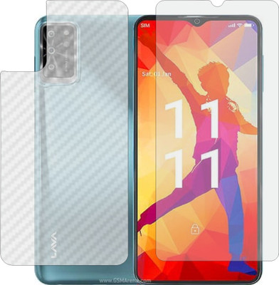 Mobling Front and Back Screen Guard for LAVA YUVA PRO (Front 9H Hardness Matte & Carbon Fiber Skin for Back)(Pack of 2)