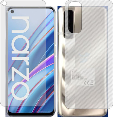 MOBART Front and Back Screen Guard for REALME NARZO 30 (Front Matte Finish & Back 3d Carbon Fiber)(Pack of 2)
