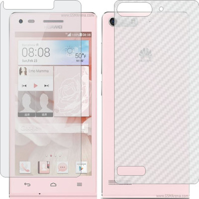 Mobling Front and Back Screen Guard for HUAWEI ASCEND G6 (Front 9H Hardness Matte & Carbon Fiber Skin for Back)(Pack of 2)