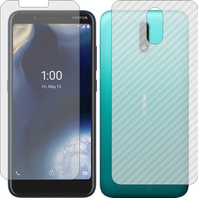 ZINGTEL Front and Back Screen Guard for NOKIA 2 V TELLA (Front Matte Finish & Back 3d Carbon Fiber)(Pack of 2)
