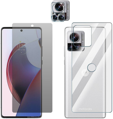 FCS Front and Back Screen Guard for Motorola Edge 30 Ultra Front+Back+Camera (Matte)(Pack of 3)