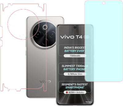 VAYUVAULT Front and Back Screen Guard for vivo T4 5G, Front Screen Guard Matte finish, Back Screen Guard Glossy finish, Back Screen Guard With Side(Pack of 2)