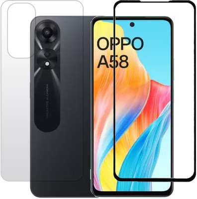 KMPERED Front and Back Tempered Glass for Oppo A58 4G(Pack of 2)