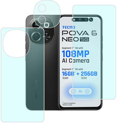 MOKPLZ Front and Back Screen Guard for TECNO POVA 6 NEO 5G(Pack of 3)
