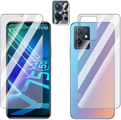 FCS Front and Back Screen Guard for Vivo Y75 5G Front+Back+Camera (Glossy)(Pack of 3)