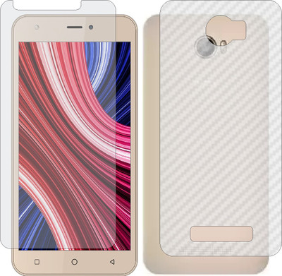 MOBART Front and Back Screen Guard for INTEX CLOUD Q11 4G (Front Matte Finish & Back 3d Carbon Fiber)(Pack of 2)