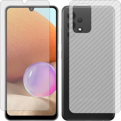 MOBART Front and Back Screen Guard for SAMSUNG GALAXY A32 (Front Matte Finish & Back 3d Carbon Fiber)(Pack of 2)