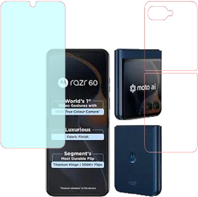VAYUVAULT Front and Back Screen Guard for MOTOROLA Razr 60, Front Screen Guard Matte finish, Back Screen Guard Glossy finish(Pack of 2)