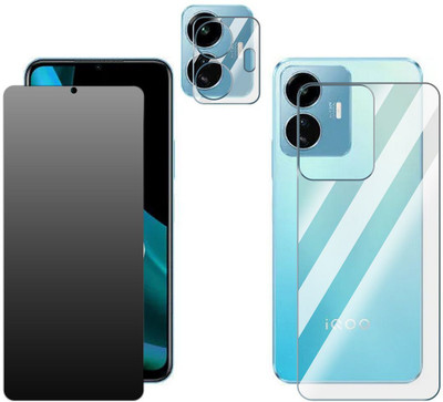 FCS Front and Back Screen Guard for iQOO Z6 Lite 5G Front+Back+Camera (Matte)(Pack of 3)
