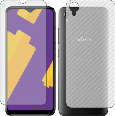 ZINGTEL Front and Back Screen Guard for VIVO 1908 (Front Matte Finish & Back 3d Carbon Fiber)(Pack of 2)