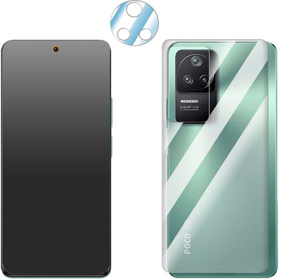 FCS Front and Back Screen Guard for Xiaomi Poco F4 Front+Back+Camera (Matte)(Pack of 3)