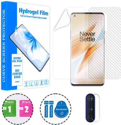 SOMTONE Front and Back Screen Guard for OnePlus 8 Pro (1 HYDROGEL SCREEN PROTECTOR WITH 1 CARBON FIBER SKIN AND 1 CAMERA LENS PROTECTOR)(Pack of 1)