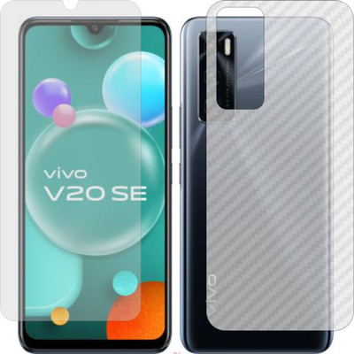 Mobling Front and Back Screen Guard for VIVO V20 SEV2022 (Front 9H Hardness Matte & Carbon Fiber Skin for Back)(Pack of 2)