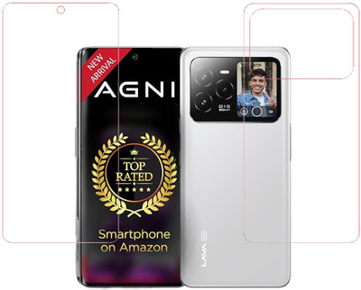 KARTRAY Front and Back Screen Guard for Lava Agni 3 5G, Front Clear Back Clear(Pack of 2)