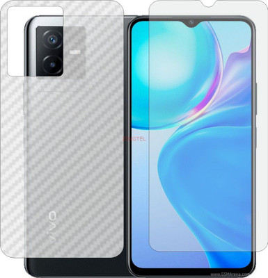 ZINGTEL Front and Back Screen Guard for VIVO Y73T 5G V2164PA (Front Matte Finish & Back 3d Carbon Fiber)(Pack of 2)