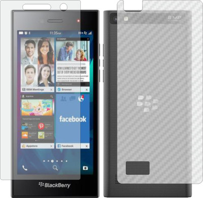 Mobling Front and Back Screen Guard for BLACKBERRY LEAP (Front 9H Hardness Matte & Carbon Fiber Skin for Back)(Pack of 2)
