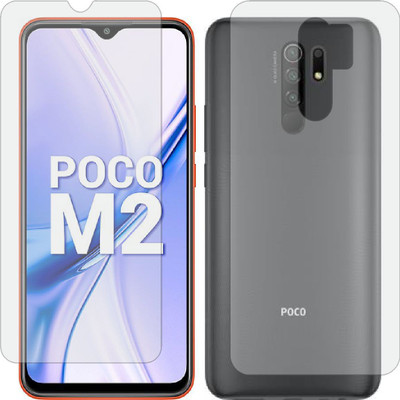 ZINGTEL Front and Back Screen Guard for MI POCO M2 (Front Matte Finish & Back 3d Carbon Fiber)(Pack of 2)