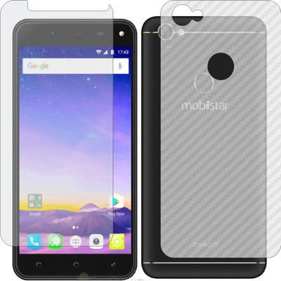 Mobling Front and Back Screen Guard for MOBIISTAR ZUMBO S2 (Front 9H Hardness Matte & Carbon Fiber Skin for Back)(Pack of 2)