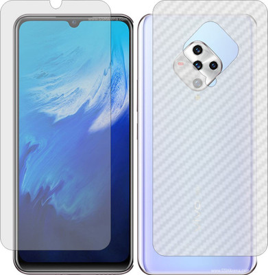 MOBART Front and Back Screen Guard for VIVO X50E 5G (Front Matte Finish & Back 3d Carbon Fiber)(Pack of 2)