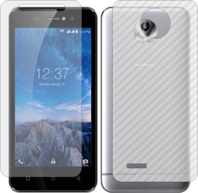 MOBART Front and Back Screen Guard for INTEX AQUA AMAZE PLUS (Front Matte Finish & Back 3d Carbon Fiber)(Pack of 2)