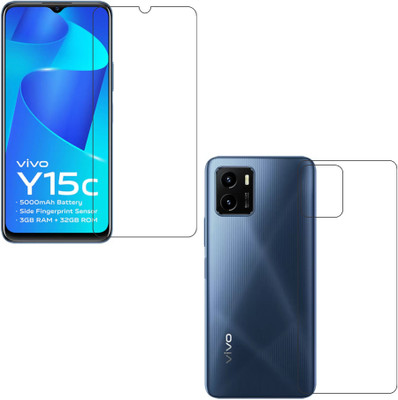 wooden craft Front and Back Screen Guard for vivo Y15c {Flexible}, V2147|V2162, Y15c(Pack of 2)