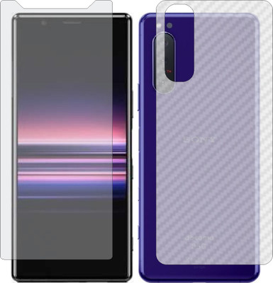 ZINGTEL Front and Back Screen Guard for SONY XPERIA 5 (Front Matte Finish & Back 3d Carbon Fiber)(Pack of 2)