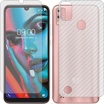 Mobling Front and Back Screen Guard for LAVA BEU ROSE PINK (Front 9H Hardness Matte & Carbon Fiber Skin for Back)(Pack of 2)