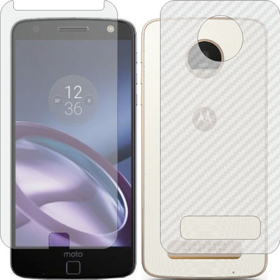MOBART Front and Back Screen Guard for MOTOROLA MOTO Z (Front Matte Finish & Back 3d Carbon Fiber)(Pack of 2)