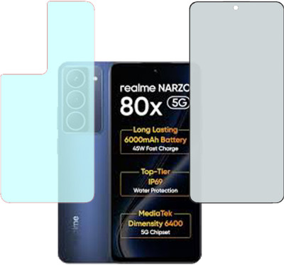 VAYUVAULT Front and Back Screen Guard for realme Narzo 80x 5G, Privacy glass, Back Screen Guard Matte finish(Pack of 2)