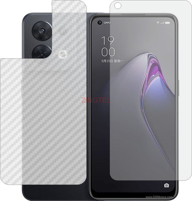 ZINGTEL Front and Back Screen Guard for OPPO CPH2359 (Front Matte Finish & Back 3d Carbon Fiber)(Pack of 2)