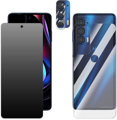 Enlinea Front and Back Screen Guard for Moto Edge 5G UW (2021) Front+Back+Camera (Matte)(Pack of 3)