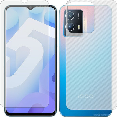 ZINGTEL Front and Back Screen Guard for VIVO IQOO U5 V2165A (Front Matte Finish & Back 3d Carbon Fiber)(Pack of 2)