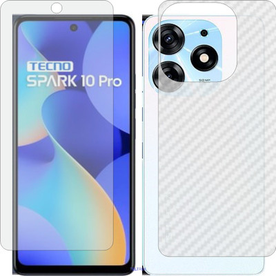 TELTREK Front and Back Screen Guard for TECNO Ki7 (Front Matte Finish & Back 3d Carbon Fiber)(Pack of 2)