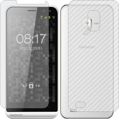 MOBART Front and Back Screen Guard for KARBONN A12 (Front Matte Finish & Back 3d Carbon Fiber)(Pack of 2)
