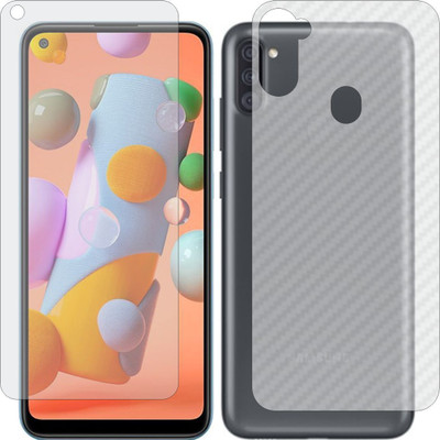 ZINGTEL Front and Back Screen Guard for SAMSUNG GALAXY A11 (Front Matte Finish & Back 3d Carbon Fiber)(Pack of 2)