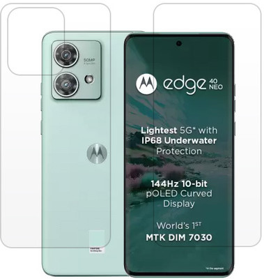 ECMERED Front and Back Tempered Glass for Motorola Edge 40 Neo, Moto Edge 40 Neo 5G(Pack of 1)
