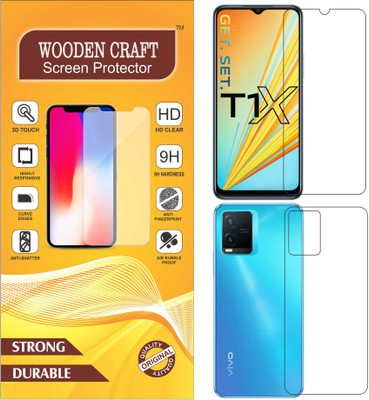 wooden craft Front and Back Screen Guard for vivo T1X {Flexible}, V2143, T1X(Pack of 2)