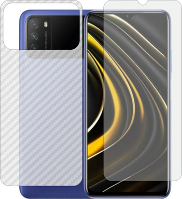 Mobling Front and Back Screen Guard for POCO M5 INDIA (Front 9H Hardness Matte & Carbon Fiber Skin for Back)(Pack of 2)