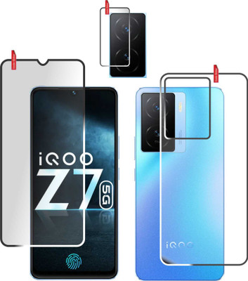 chakoor Front and Back Tempered Glass for iQOO Z7 5G(Pack of 3)