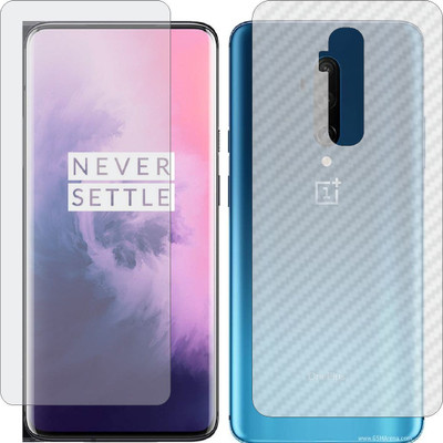 MOBART Front and Back Screen Guard for ONEPLUS 7T PRO (Front Matte Finish & Back 3d Carbon Fiber)(Pack of 2)